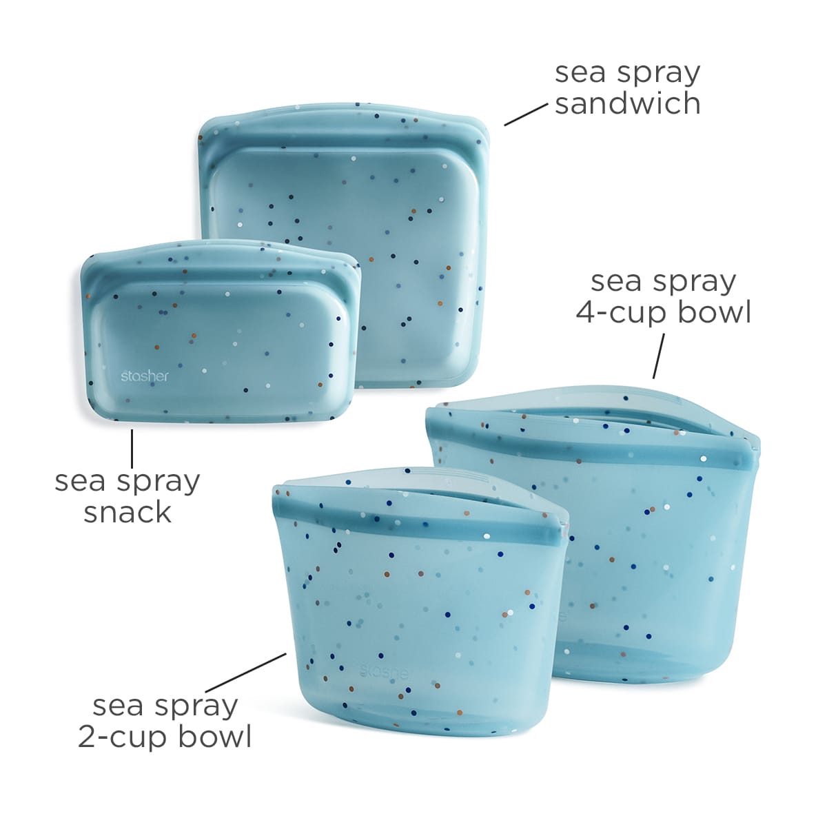 Sea Spray 4-Pack Reusable Storage Set