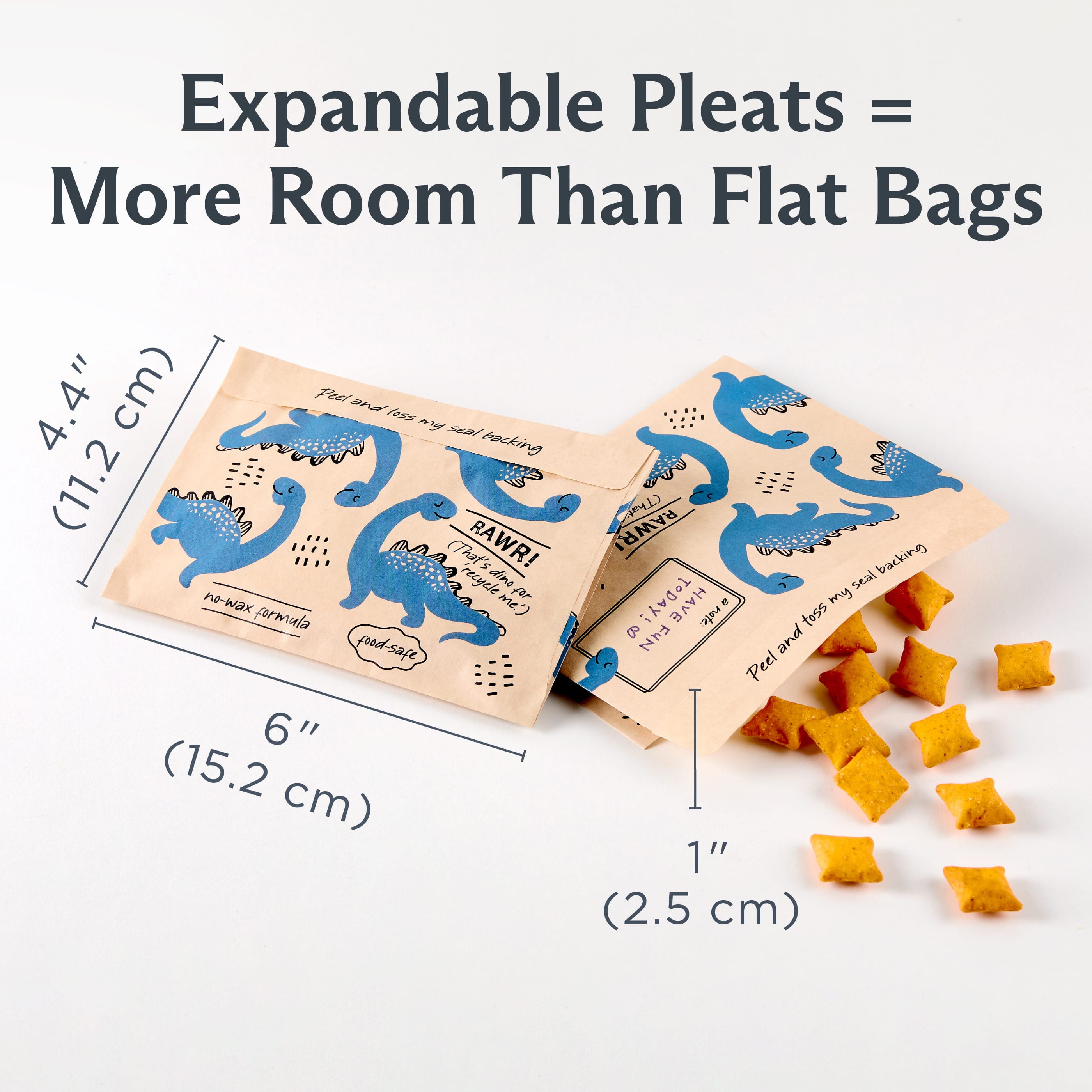 Recyclable Paper Snack Bags 50ct Reusable Storage Bag