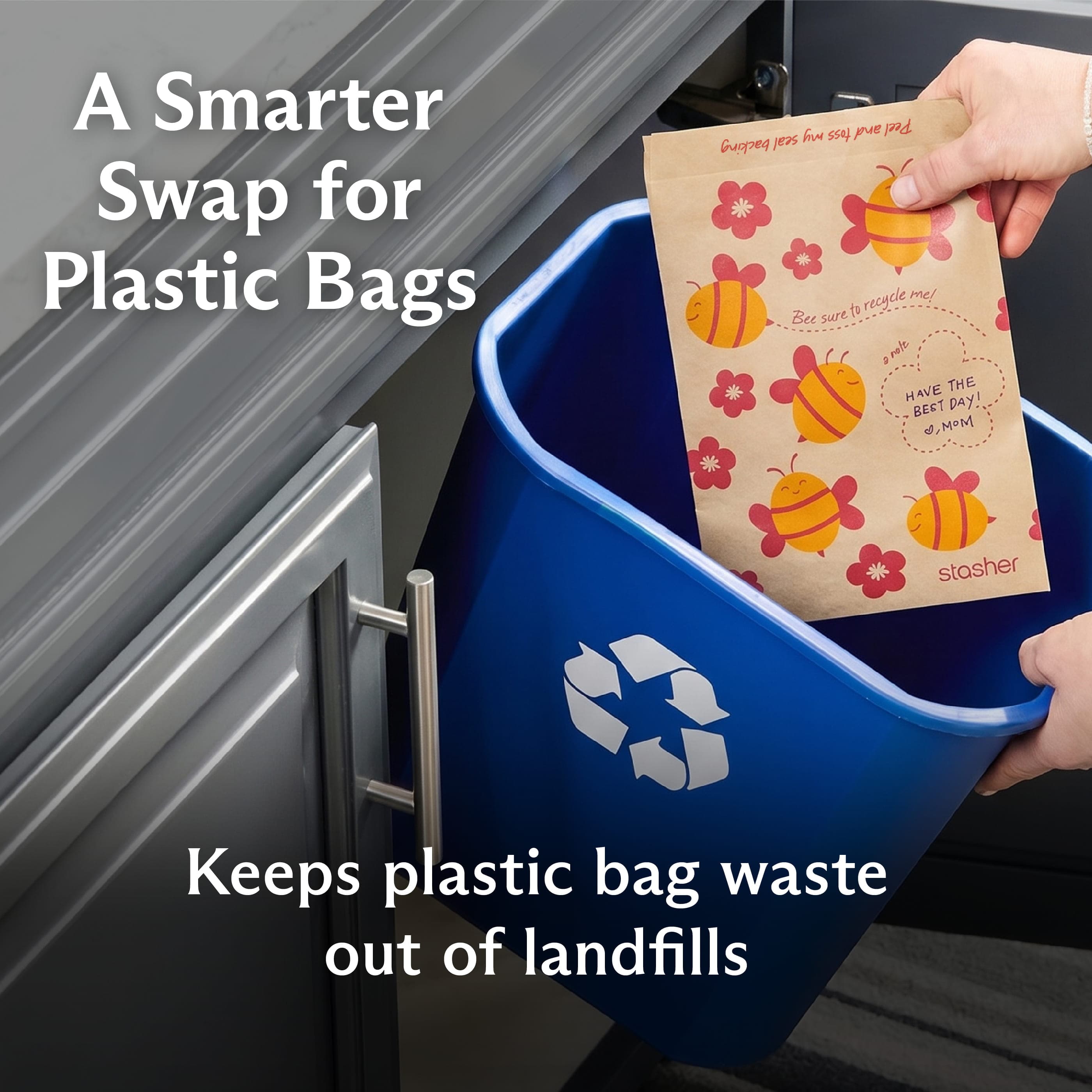 Recyclable Paper Bags 4-Pack 200ct Reusable Storage Bag