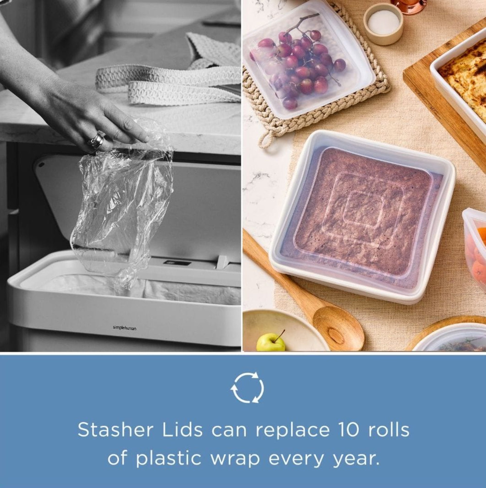 Square 8x8 Stretch Lid Kitchen Accessory