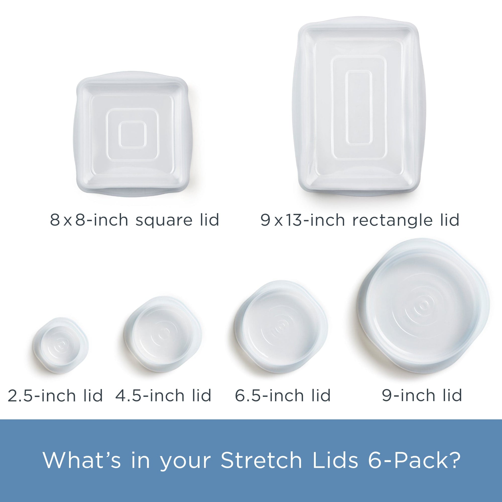 Stretch Lids Variety 6-Pack Kitchen Accessory