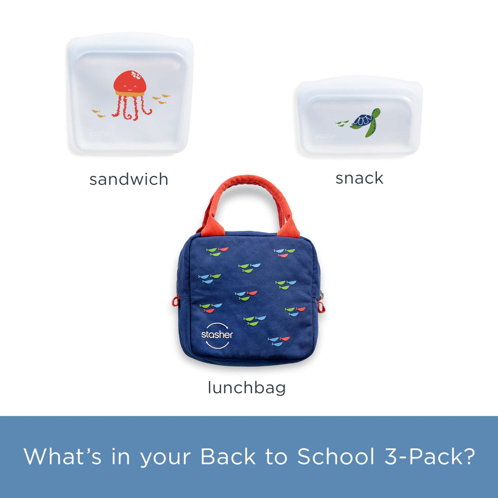 Back to School Lunch 3-Pack Reusable Storage Set