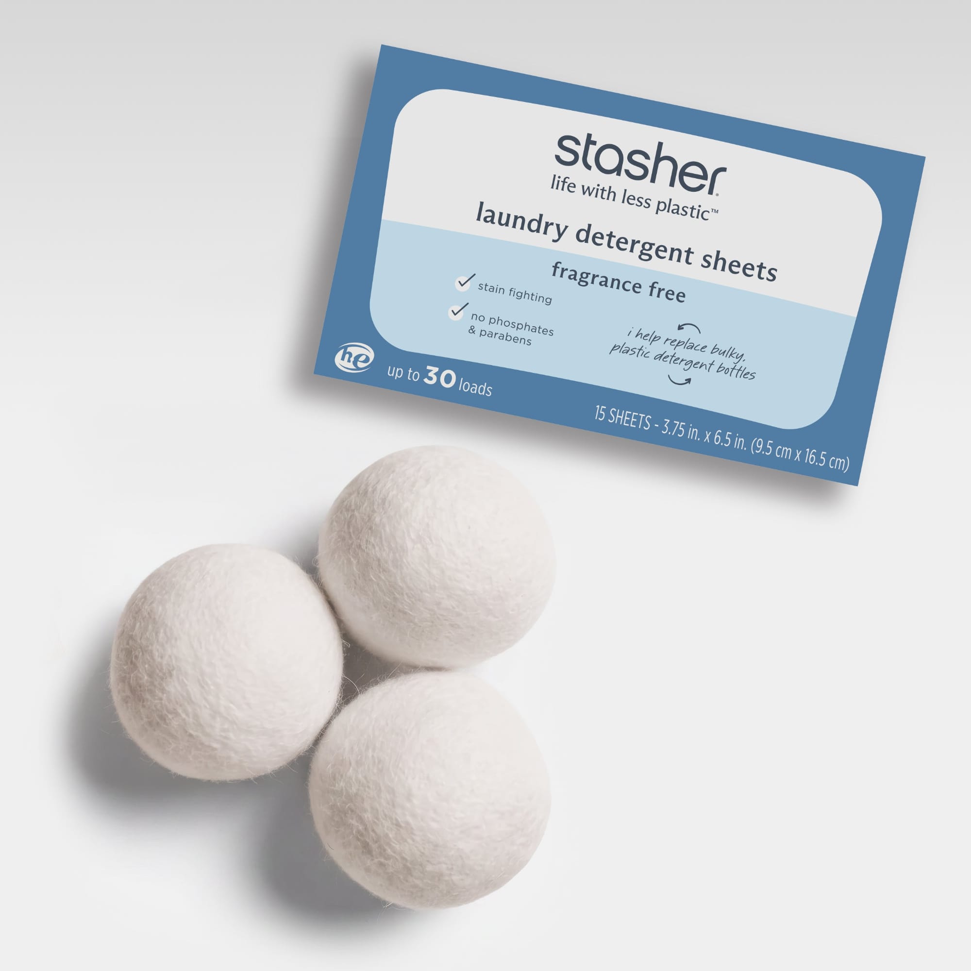 Laundry Starter Kit - Detergent Sheets + Wool Dryer Balls Laundry Essential