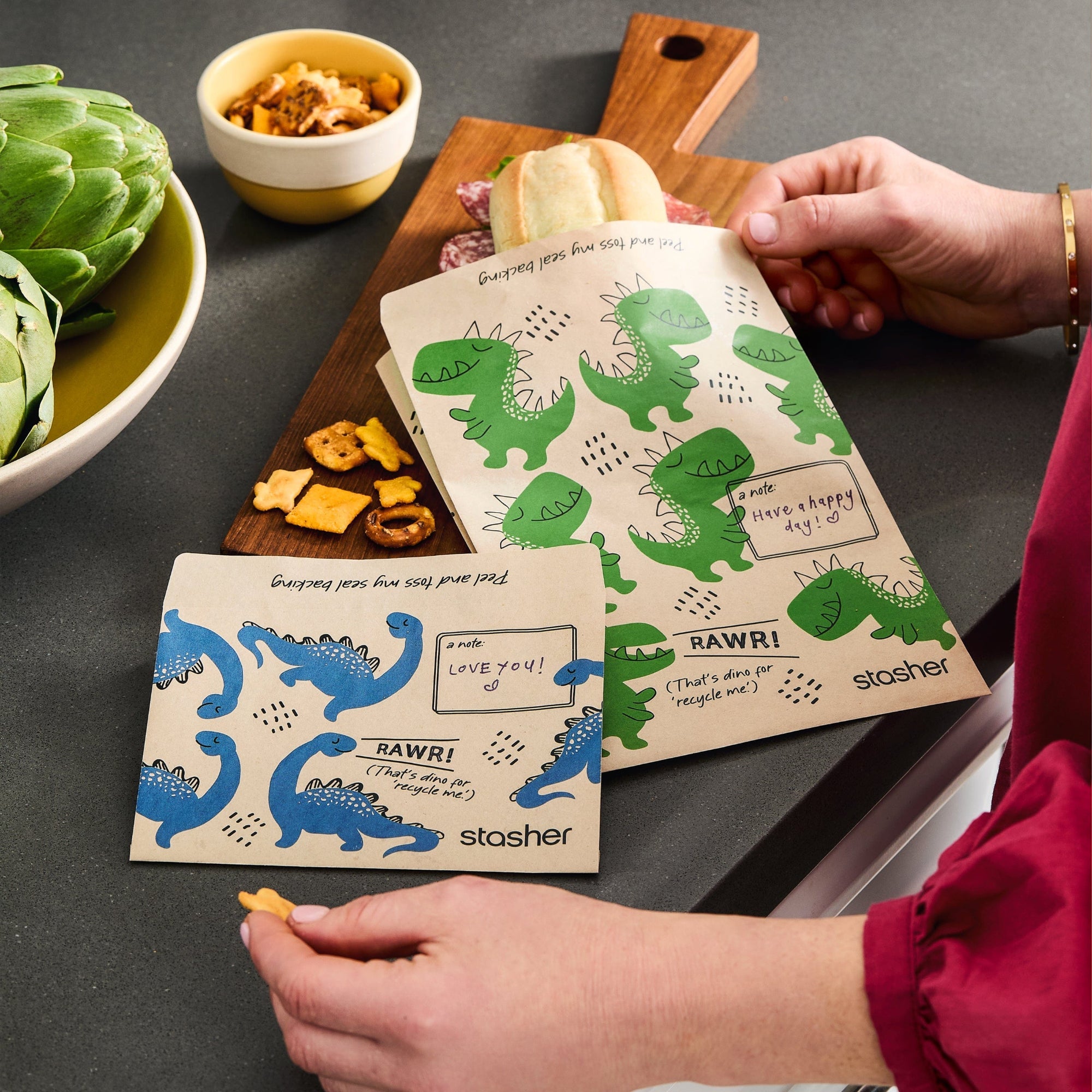 Recyclable Paper Bags 8-Pack 400ct Reusable Storage Bag