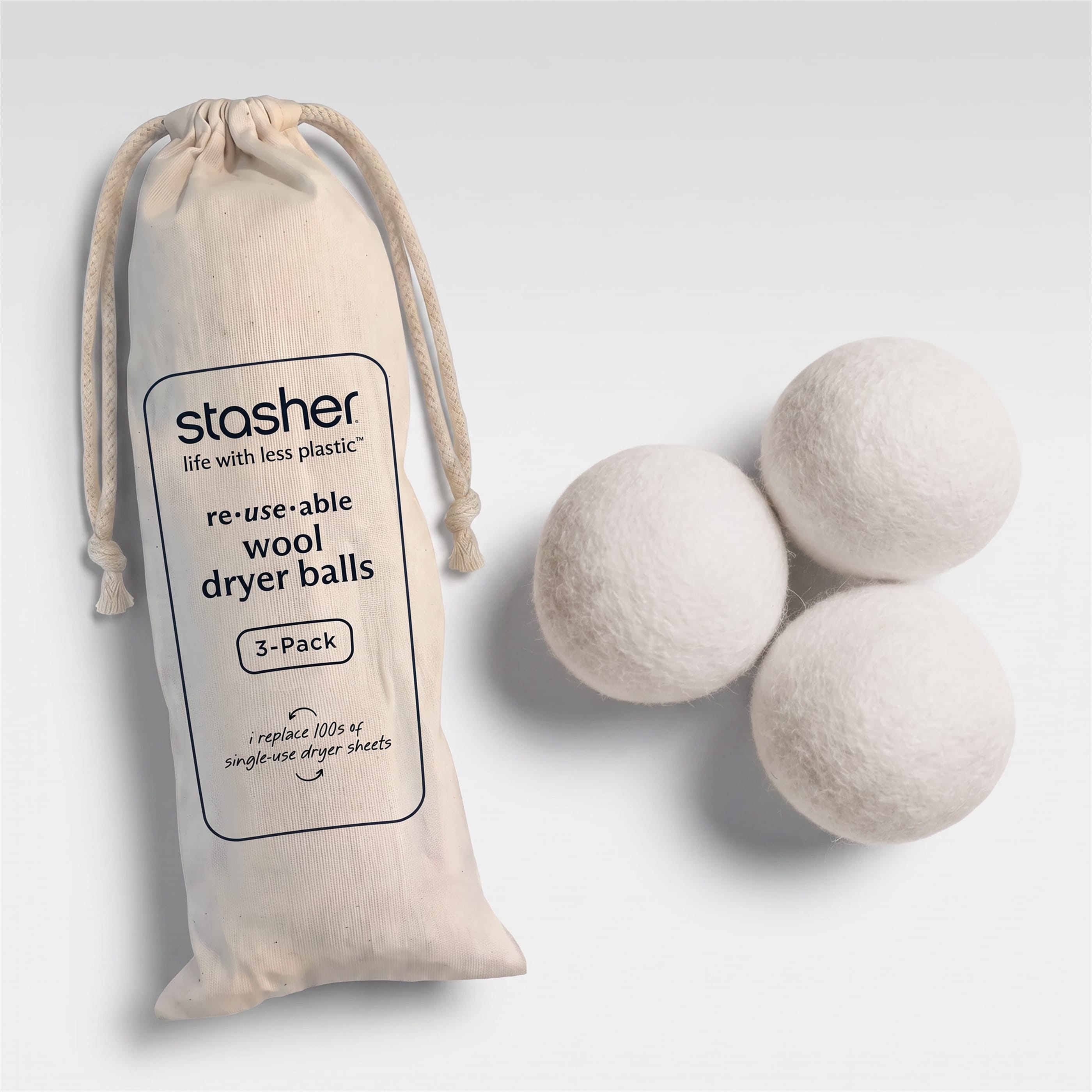 Wool Dryer Balls 3-Pack Laundry Essential