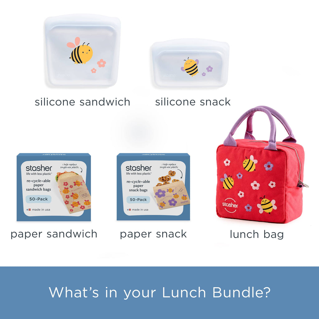 Complete School Lunch Kit 5-Pack Reusable Storage Set