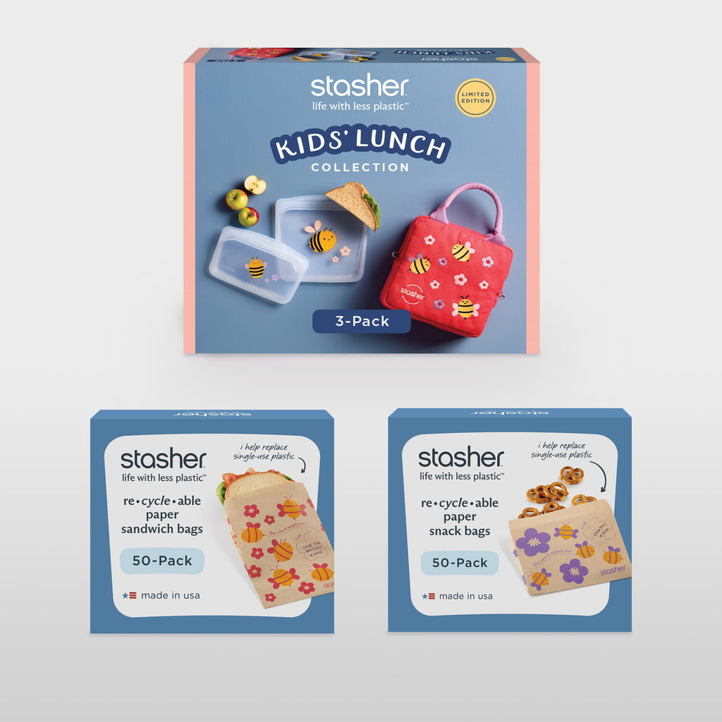 Complete School Lunch Kit 5-Pack Reusable Storage Set