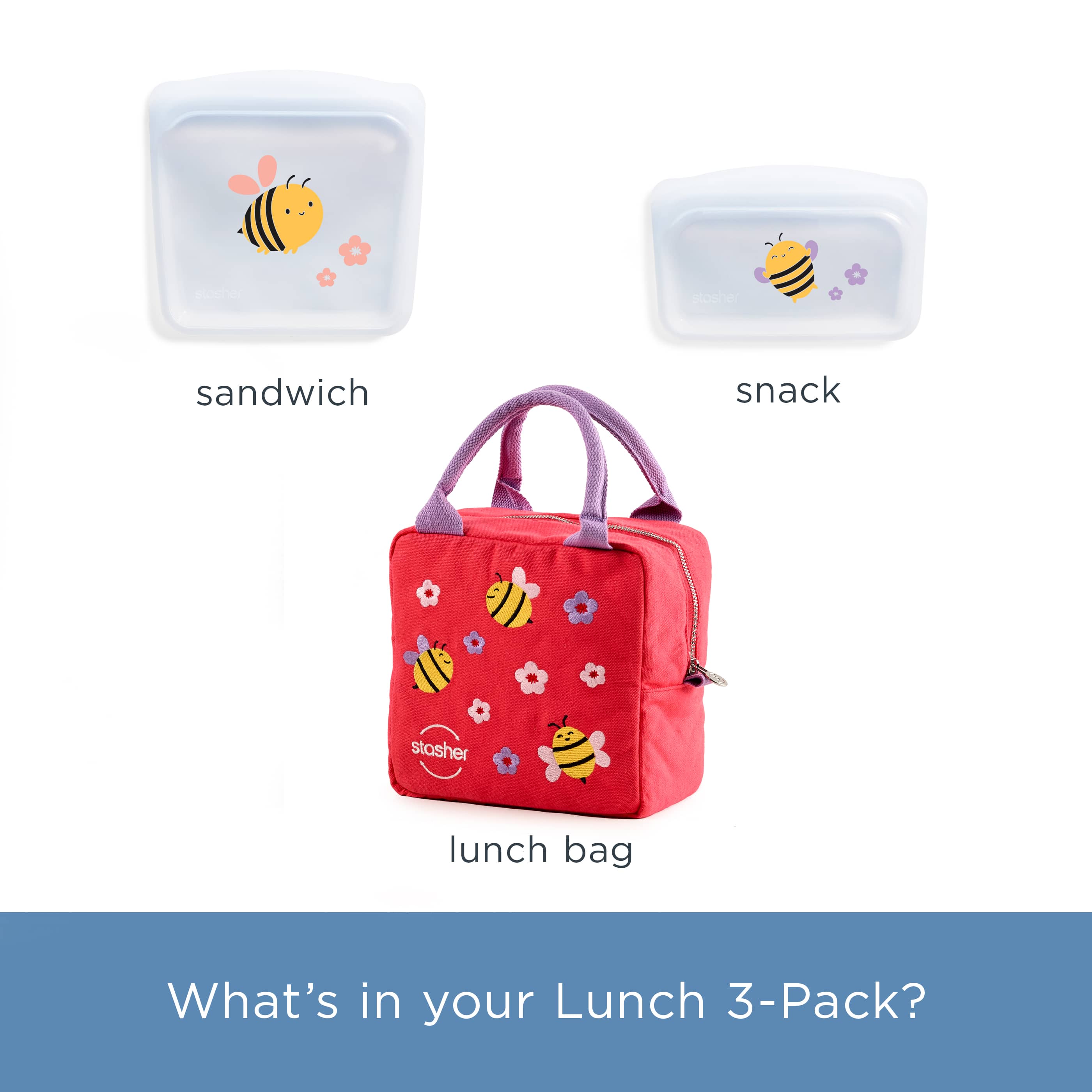 Kids Lunch Kit 3-Pack Reusable Storage Set