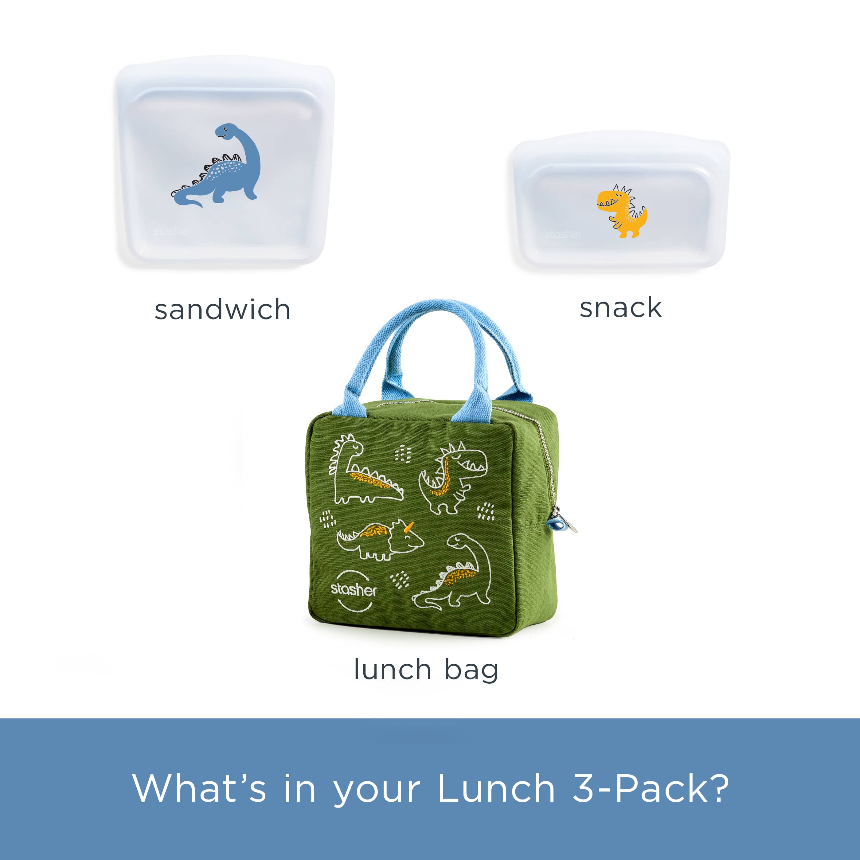 Kids Lunch Kit 3-Pack Reusable Storage Set