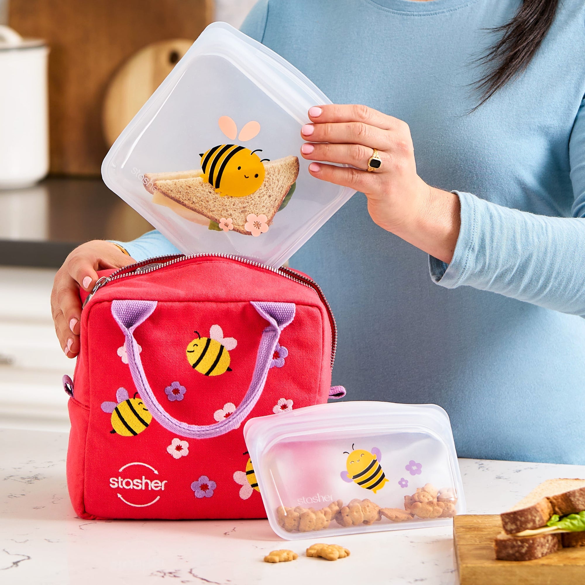 Complete School Lunch Kit 5-Pack Reusable Storage Set