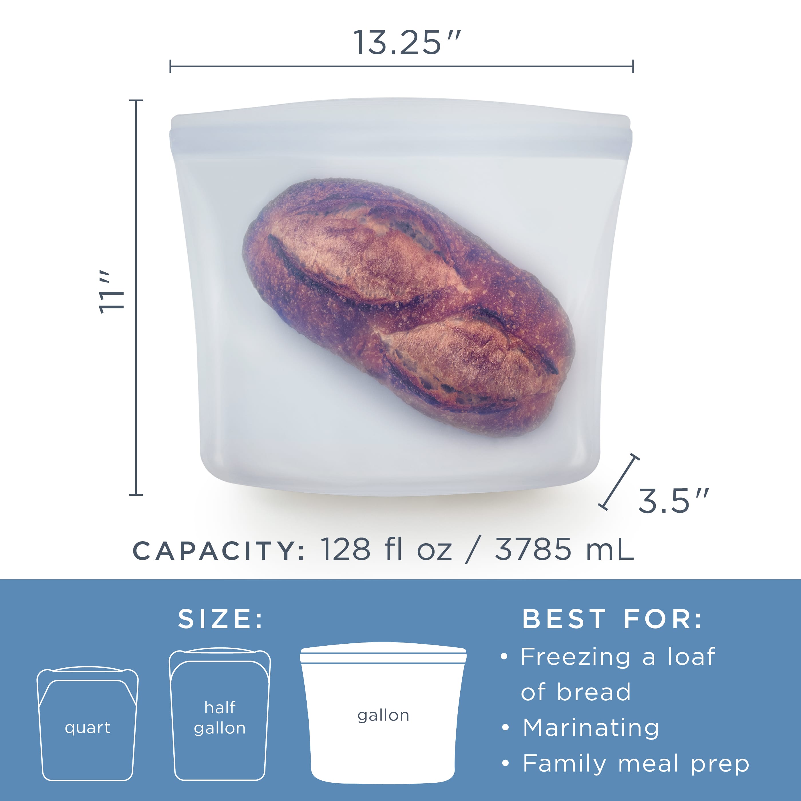 Gallon Bag 2-Pack Reusable Storage Bag