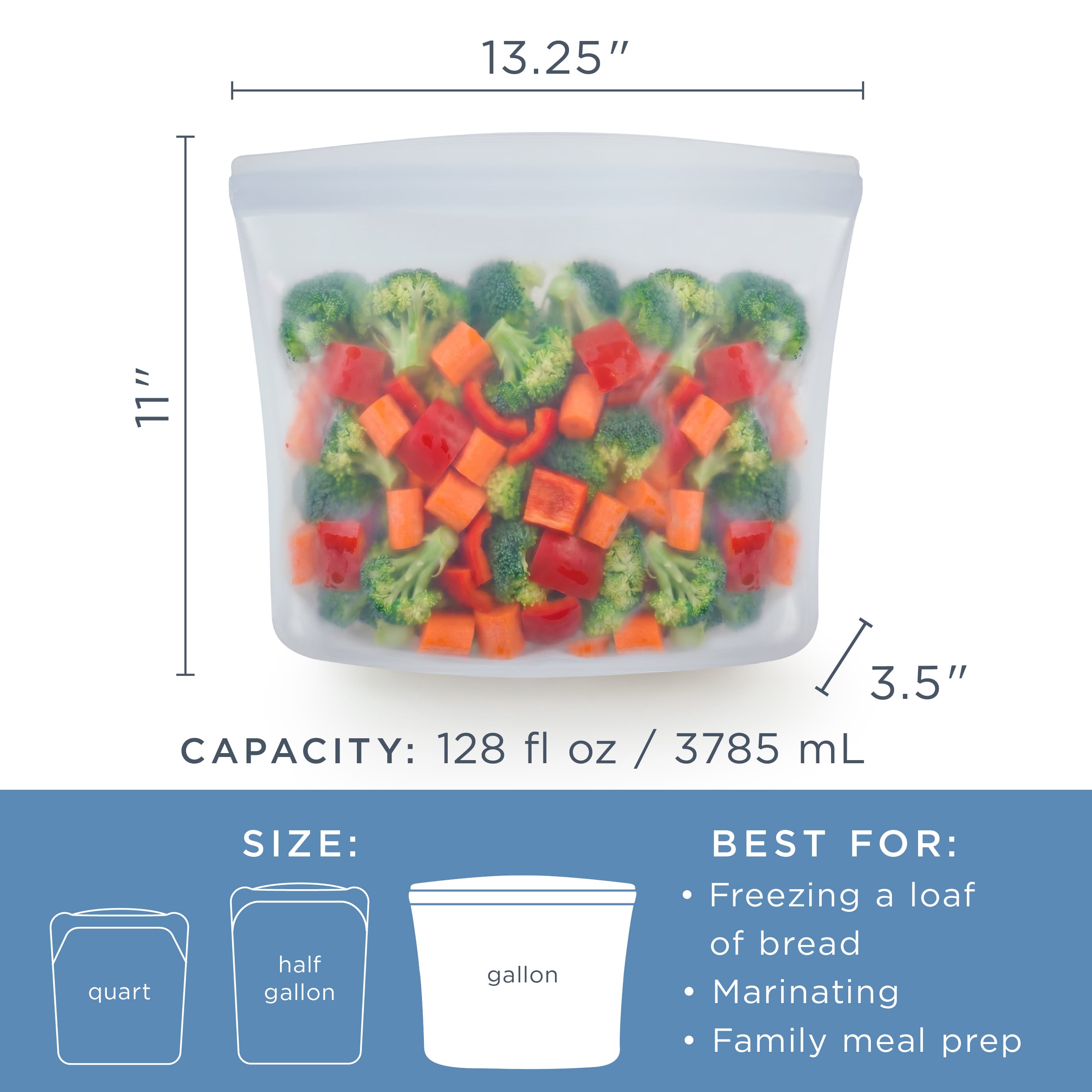Gallon Bag Reusable Storage Bag