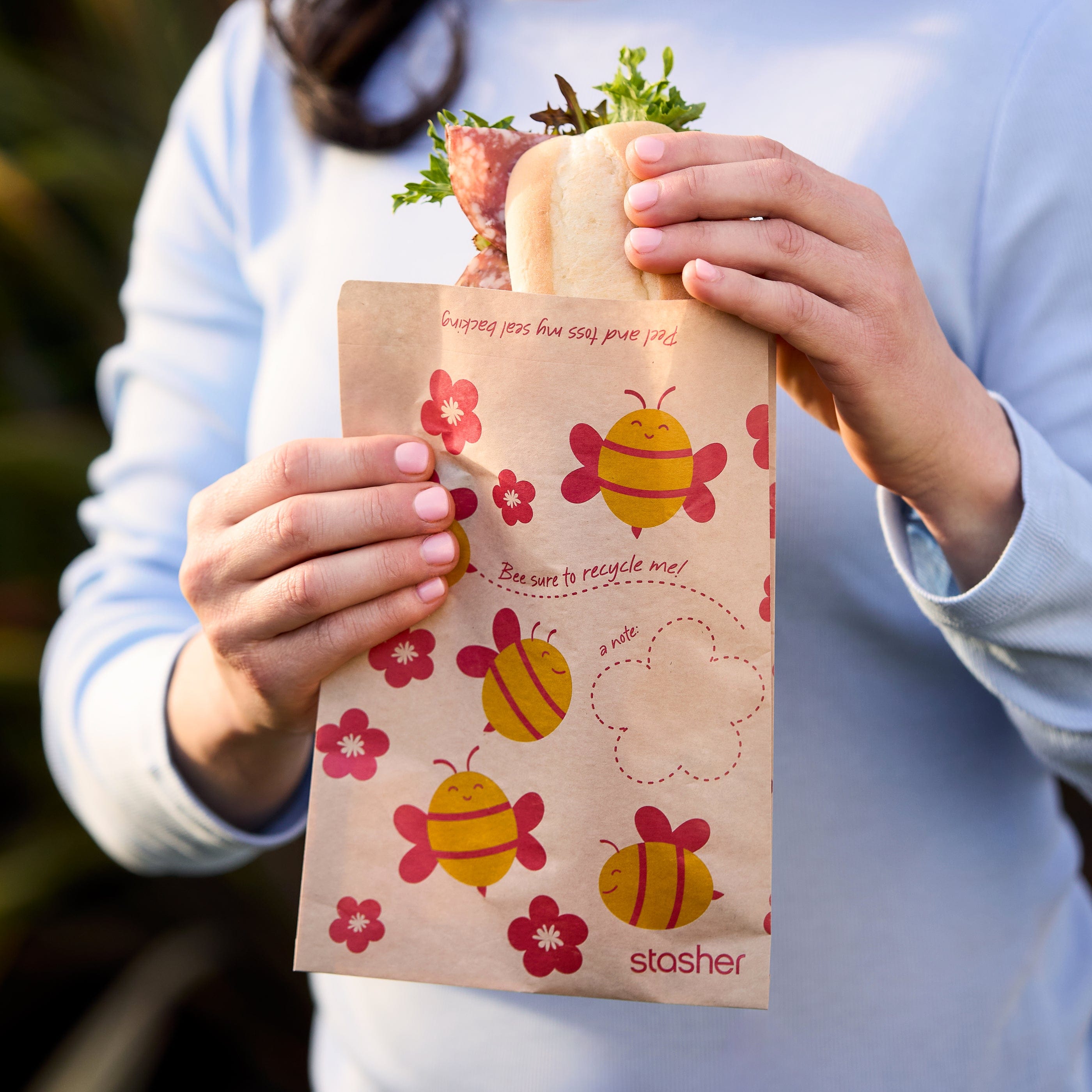 Recyclable Paper Sandwich Bags 50ct Reusable Storage Bag