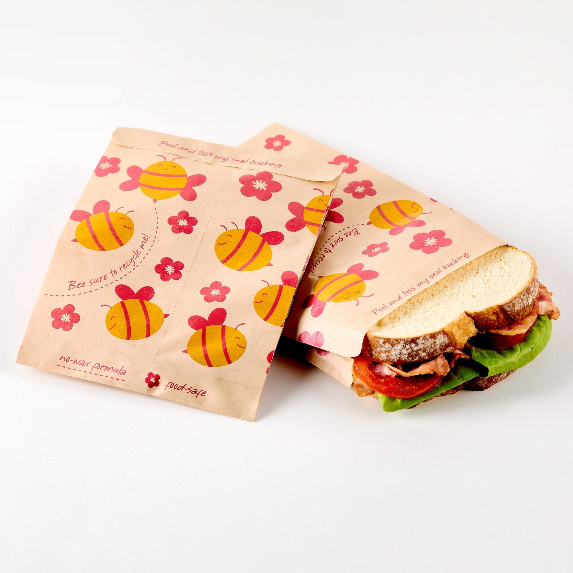 Recyclable Paper Sandwich Bags 50ct Reusable Storage Bag