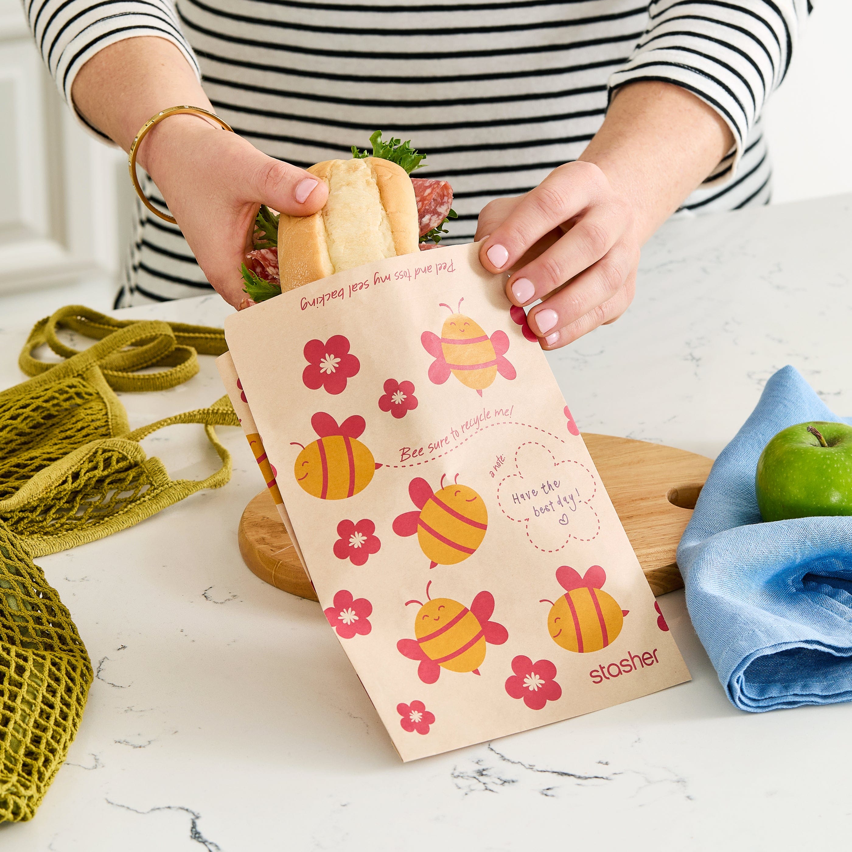 Recyclable Paper Bags 2-Pack 100ct Reusable Storage Bag