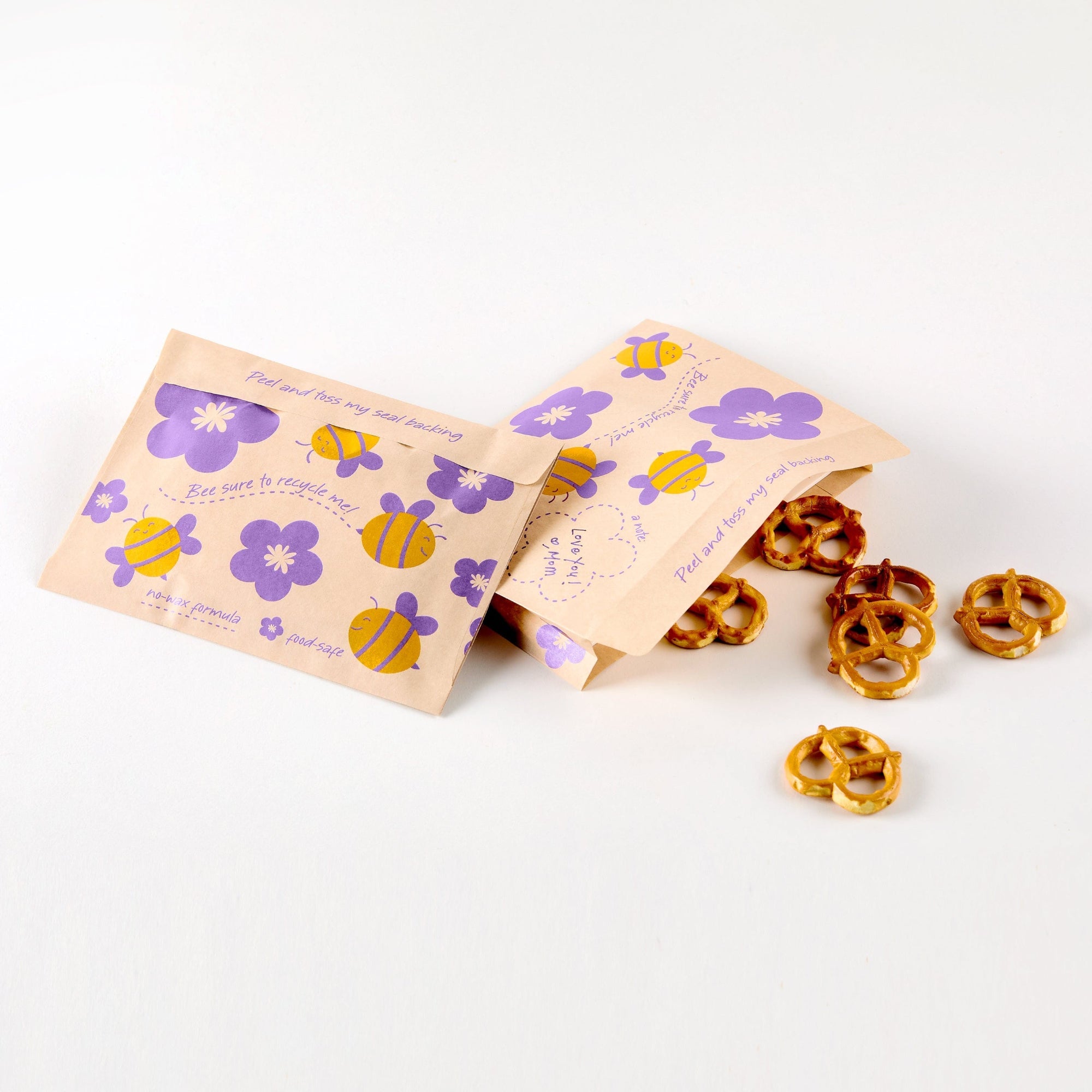 Recyclable Paper Snack Bags 50ct Reusable Storage Bag