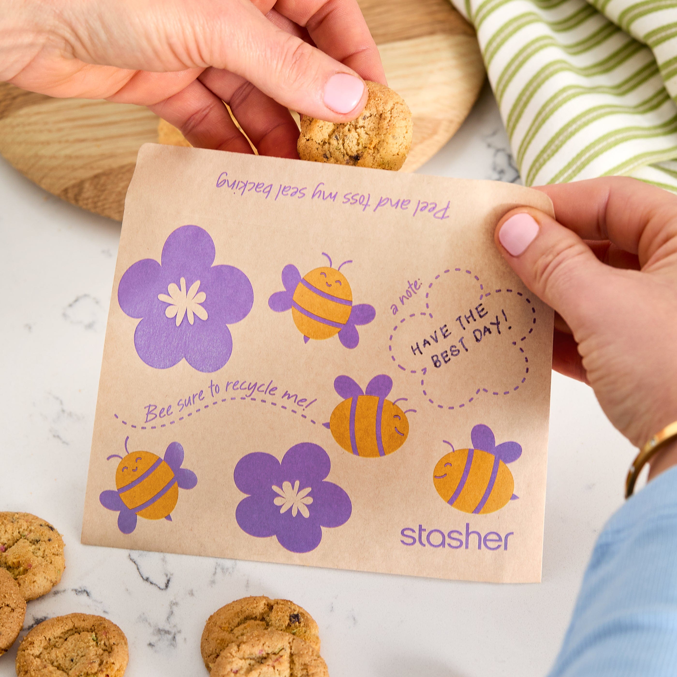 Recyclable Paper Snack Bags 50ct Reusable Storage Bag