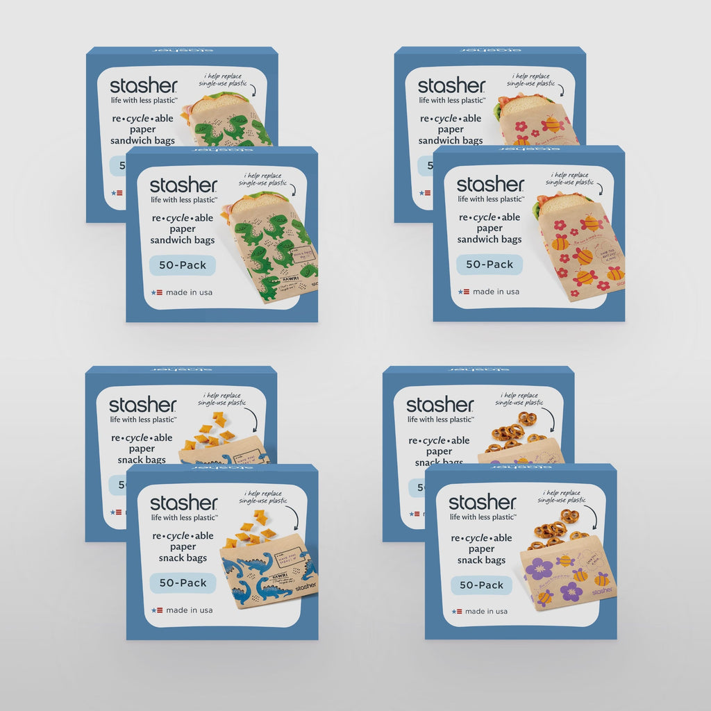 Recyclable Paper Bags 8-Pack 400ct Reusable Storage Bag
