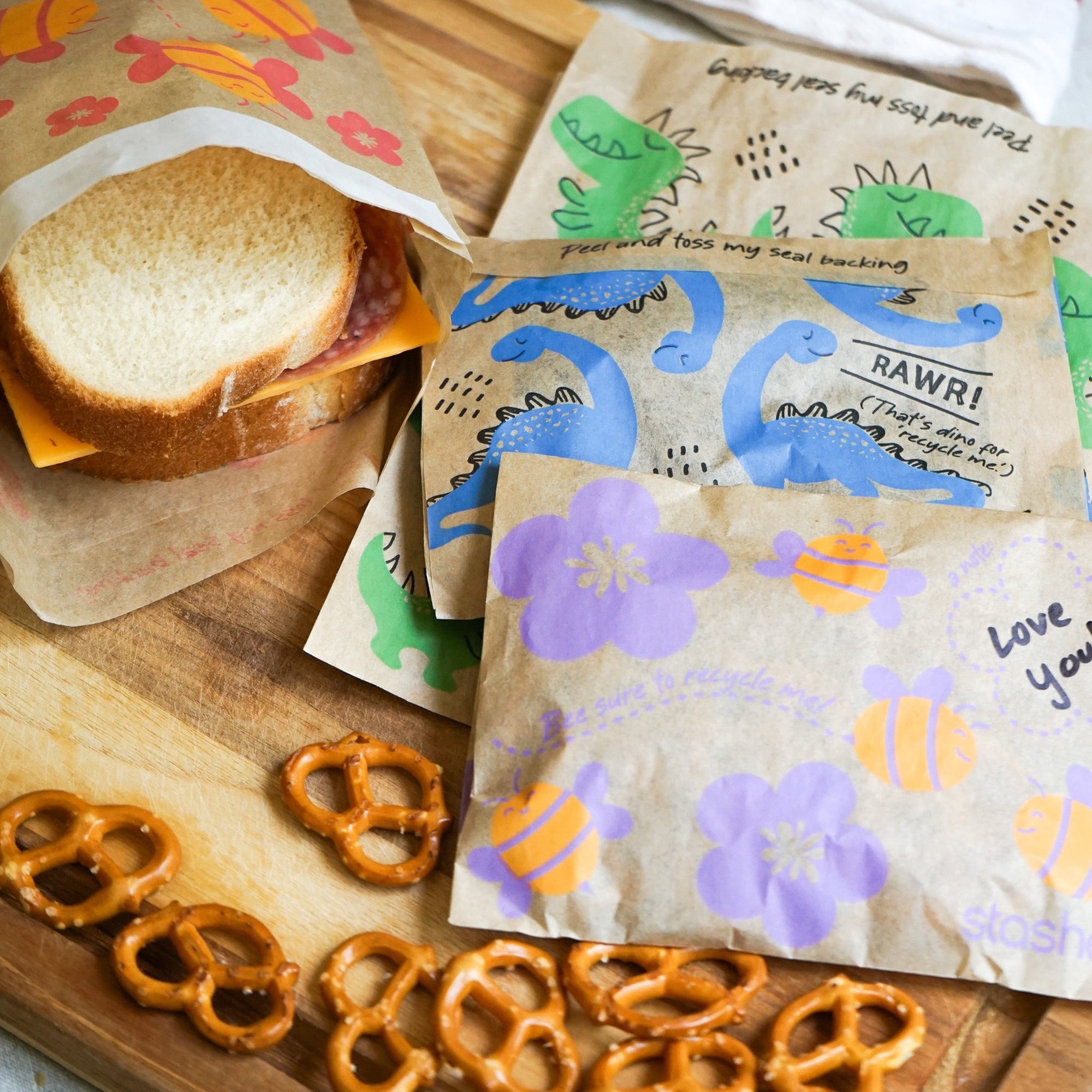 Recyclable Paper Bags 8-Pack 400ct Reusable Storage Bag